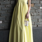 Yellow Spaghetti Straps Elegant A line Prom Dress Yellow Evening Dress     fg7275