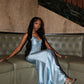 Blue Mermaid Long Prom Dress Evening Party Dress For Black Girls     fg7035