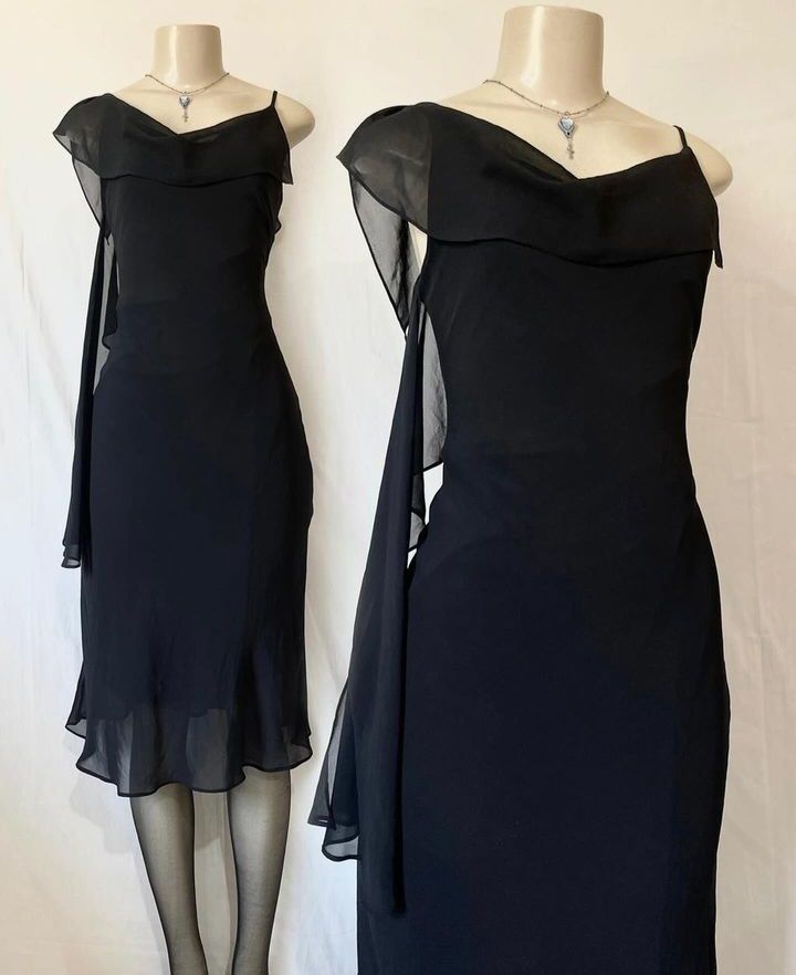 Robe de bal noire en mousseline de soie, robe de soirée, nouvelle robe de soirée, fg7056