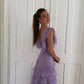 Lilac Lace Long prom dress Evening Gown Party Dress     fg3249