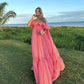 Pink long formal prom dress, long evening party Gown     fg897