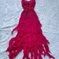Chiffon-Ballkleid, unregelmäßiges Partykleid, langes Abendkleid, fg7049