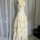 Champagne Lace Bridal Gown Halter Wedding Dress     fg7198