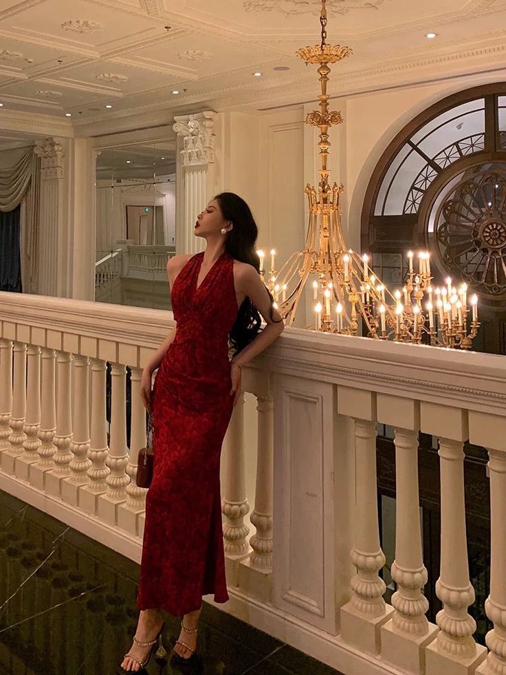 Sexy Etuikleid mit V-Ausschnitt, rotes Blumenmuster, knöchellang, Ballkleid, Geburtstagskleid fg7026