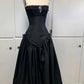 Black Strapless Vintage Formal Long Prom Dress Evening Dress       fg7124