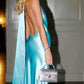 Fancy Sexy Blue Evening Dress Backless Sleeveless Satin Floor Length Prom Gown Birthday Party Dresses   fg7171