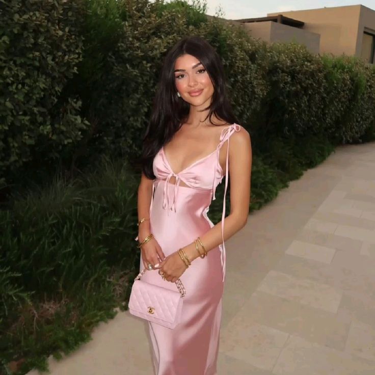 Elegantes Satin-Maxikleid für Damen, sexy Partykleid fg7088