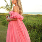 Pink long formal prom dress, long evening party Gown     fg897