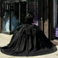 Ball Gown Shiny Black Quinceanera Dress Beaded Crystal Bow Sweet 15 Gowns   fg6632