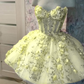 Vintage Short Pink Homecoming Dresses with Flowers    fg2508