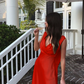 Simple A Line V neckline Yellow Long Prom Dresses      fg5330