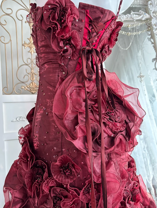 Ball Gown Burgundy Sweet 16 Dress Quinceanera Dresses fg8642