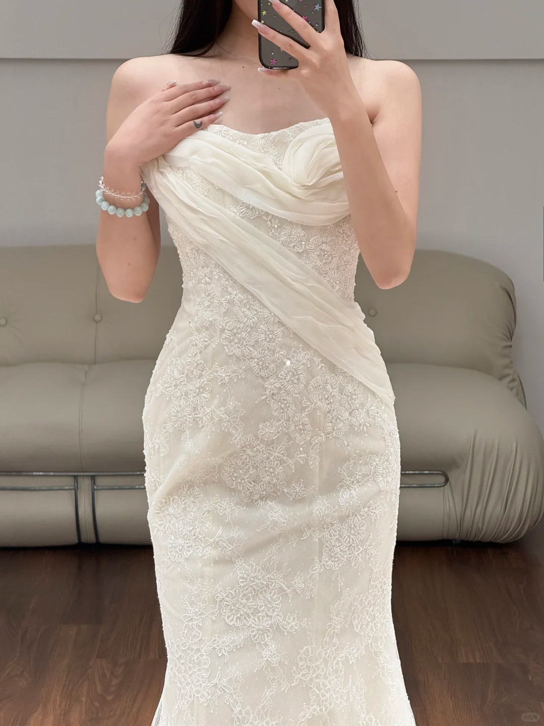 Mermaid Lace Wedding Dress White Elegant Wedding Gowns  fg8633