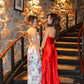 V Neck Red Prom Dress Formal Graduation Party Dress fg8434