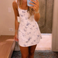 Printing Birthday Outfit Short Evening Dress Cocktail Dresses Short Party Dress Homecoming Dress  fg8025