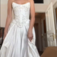 A Line Lace Up Back Strapless Wedding Dresses,Simple Bridal Gowns,Long Beautiful Bridal Gown      fg8071
