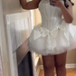 White Birthday Outfit Short Evening Dress Cocktail Dresses Short Party Dress Homecoming Dress  fg8021