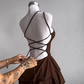 Brown Sexy Short Evening Dress Cocktail Dresses Short Party Dress    fg7861