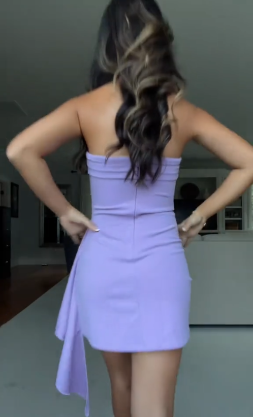 Strapless Purple Tight Short Prom Dress Birthday Party Dress Homecoming Dress   fg8170