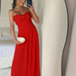 Strapless A Line Pink Long Prom Dress Pleated Formal Party Gown       fg6582