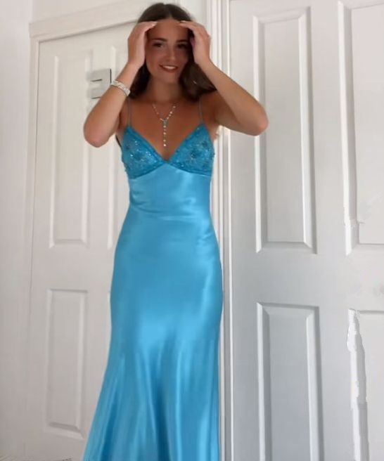 Long Evening Prom Dresses, Custom Blue Prom Dress          fg6364