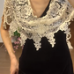 Black Mermaid Prom Party Dress White Lace Evening Dress Birthday Outfit  fg8714