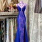 V Neck Lace Burgundy Long Prom Dress Mermaid Evening Party Gown     fg6916