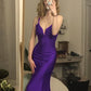 Burgundy mermaid long prom evening dress     fg3068