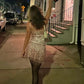 Fashion Sequin Tassel Pink Short Evening Dress Cocktail Dresses Short Party Dress   fg7965