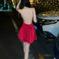 Sexy Red Short Evening Dress Cocktail Dresses Short Birthday Party Dress   fg7889