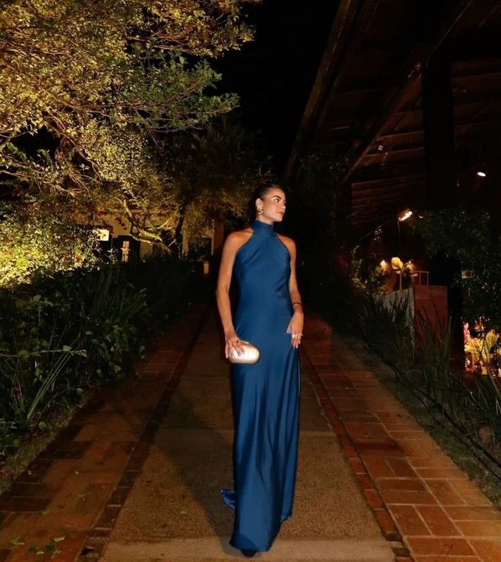 Sexy Sheath Blue Evening Gown Prom Party Dresses           fg6388