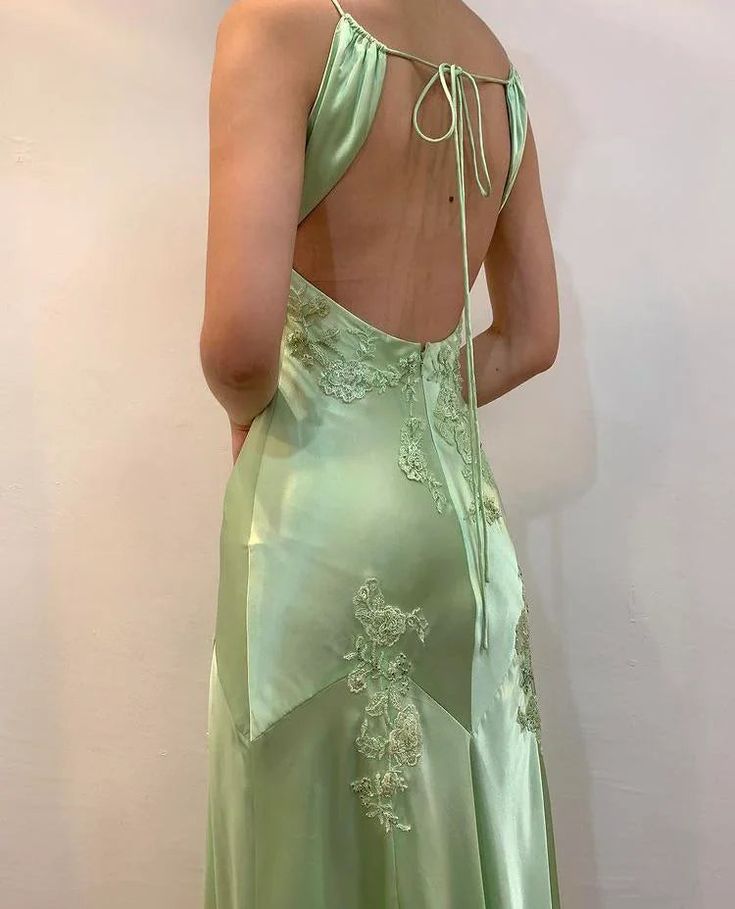 Grünes Vintage V-Ausschnitt Perlenbesetztes langes Partykleid Abendgarderobe Kleider fg6921