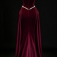 Elegant Strapless Burgundy Velvet Satin Pearl Trim Evening Gown For Wedding Party fg9004