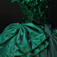 Strapless Green Tulle Ball Gown with Bow & Gold Embroidery, Formal Evening Dress fg8936