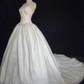 White Elegant Wedding Dress With Beads Flowers Satin Wedding Gowns  fg8593