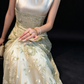 Square Neck Satin Burnout Long Dress fg9067