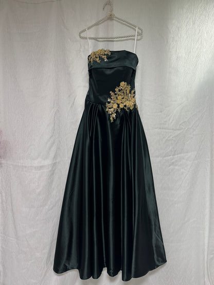 Stunning A Line Satin Prom Party Dress With Beading Modest Graduation Dress  fg8751