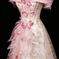 Blush Off Shoulder 3D Butterfly A Line Evening Dress fg9154