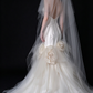 White Strapless Satin 3D Floral Mermaid Wedding Dress fg9100