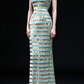 Green Strapless Velvet  Evening Gown fg9087