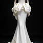 White Strapless Corset Big Bow Satin Mermaid Wedding Dress fg9162