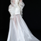 White Strapless Off Shoulder Ruffle Tulle Wedding Dress fg9165