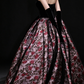 Black Strapless Sweetheart Floral Ball Gown fg9117