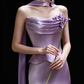 Lavender Strapless 3D Floral Satin Mermaid Evening Dress fg9170