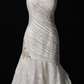 Spaghetti Strap Pleated White Tulle Mermaid Evening Dress, Formal Gown fg8926