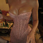 Strapless Ankle Length Evening Dress Woman Birthday Party Dress Celebrity Evening Party Outfit  fg8452