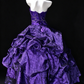 Strapless Purple Ruffled Ball Gown with Beaded Embroidery, Formal Evening Dress fg8938
