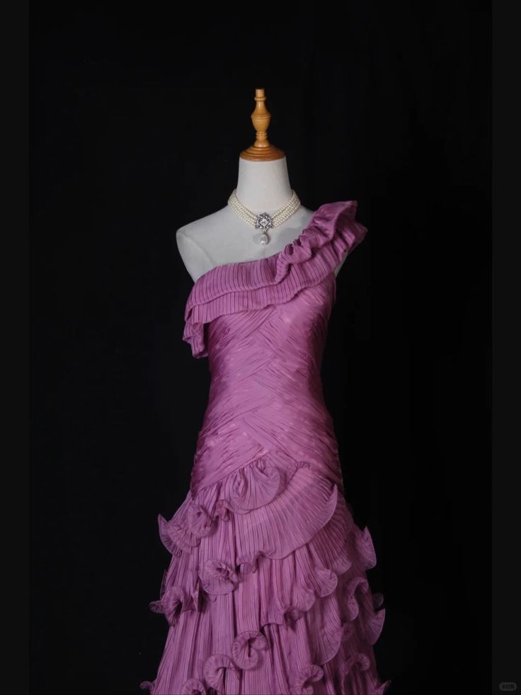 One Shoulder Formal Dress Mermaid Chiffon Evening Gowns Stunning Prom Dresses  fg8445