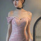 Meerjungfrau-Ballkleid mit schulterfreiem Schnitt und Pailletten, glitzernde Abendkleider fg5081