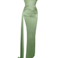 Sexy Grüne Meerjungfrau Seitenschlitz Maxi Lange Party Ballkleider, Abendkleider fg6759